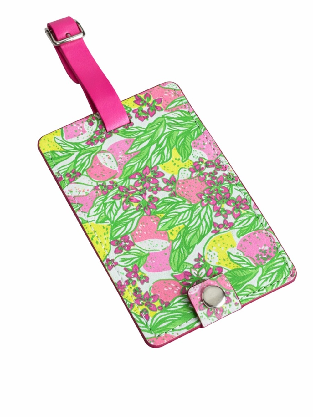 Lilly Pulitzer Hot Pink Floral ID Luggage Tag - Picture 3 of 3